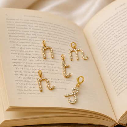 Initial Diamond Charm Pendant