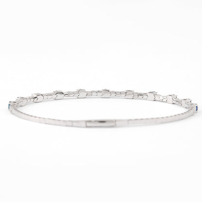 Blue Sapphire Diamond Bangle Bracelet