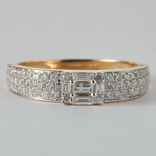 Diamond Cluster Wedding Band Ring