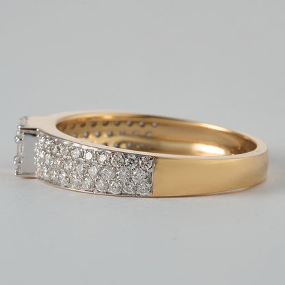 Diamond Cluster Wedding Band Ring
