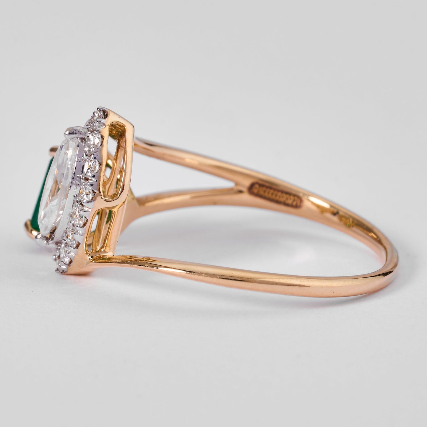 Emerald Diamond Marquese Bypass Ring