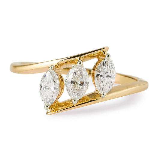 Marquise Three Stone Diamond Ring