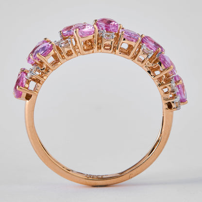 Pink Sapphire Natural Diamond Ring