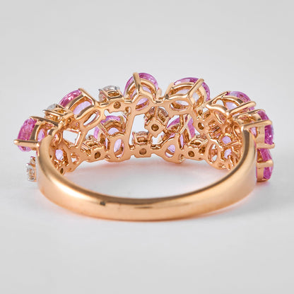 Pink Sapphire Natural Diamond Ring