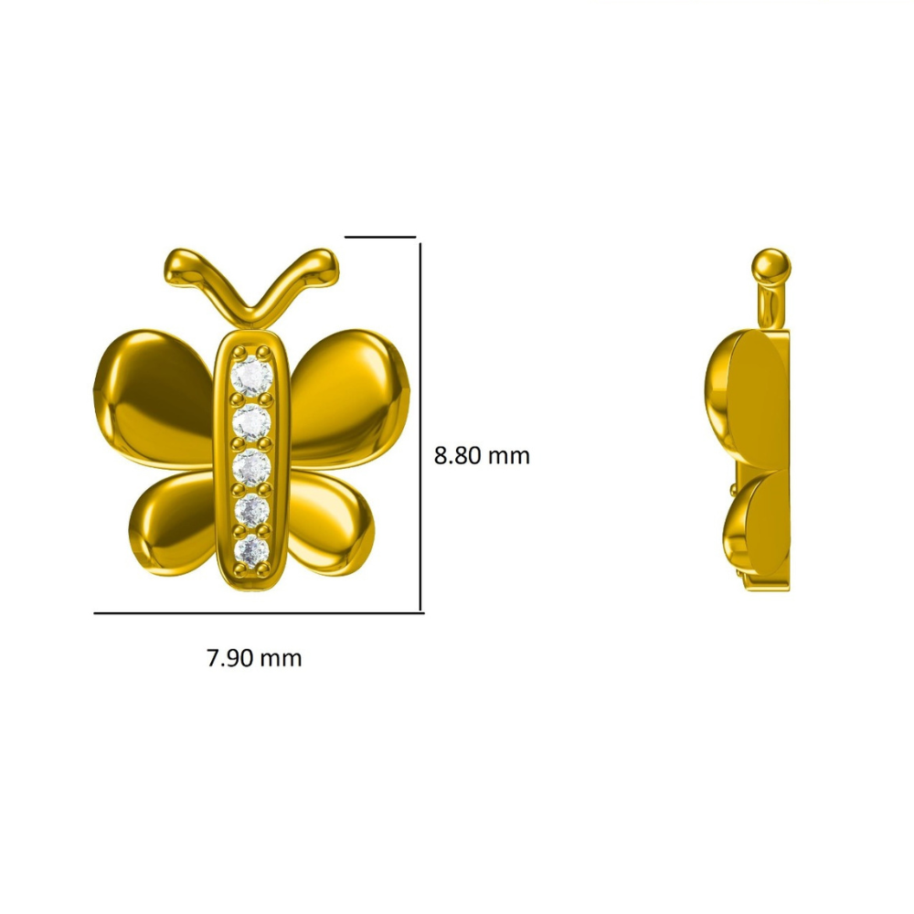Kids Butterfly Diamond Stud Earrings