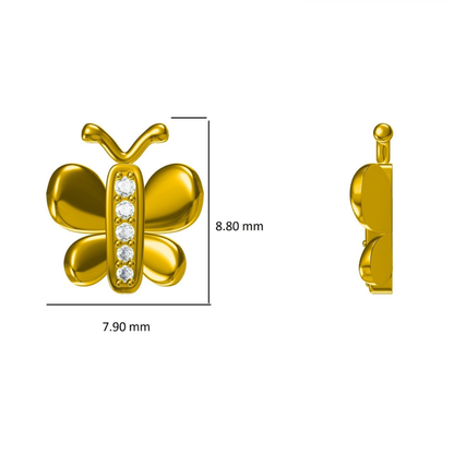 Kids Butterfly Diamond Stud Earrings