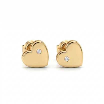 Kids Heart Diamond Stud Earrings
