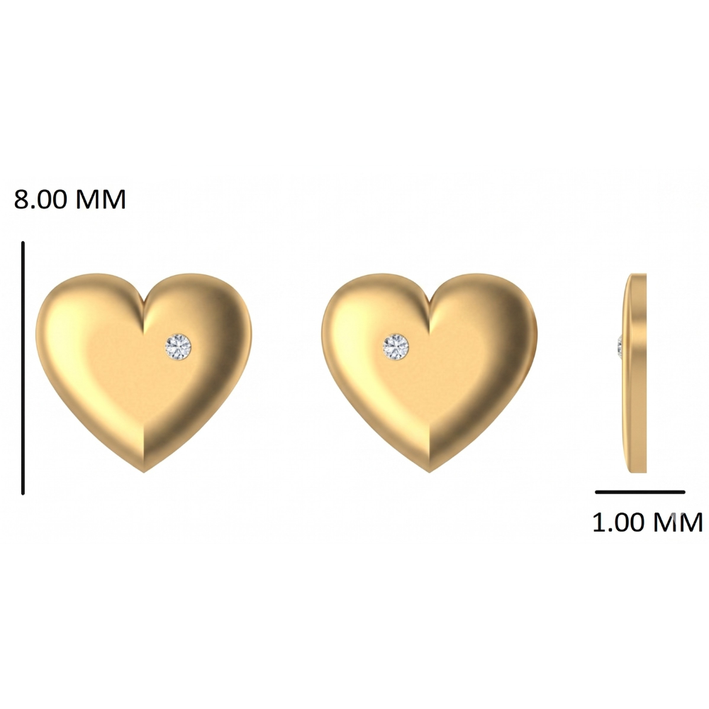 Kids Heart Diamond Stud Earrings