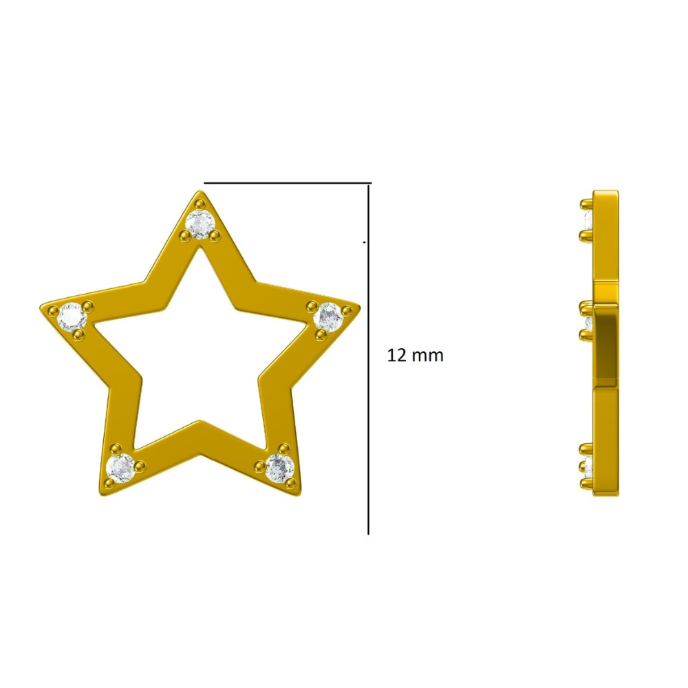 Kids Sparkling Star Diamond Stud Earrings