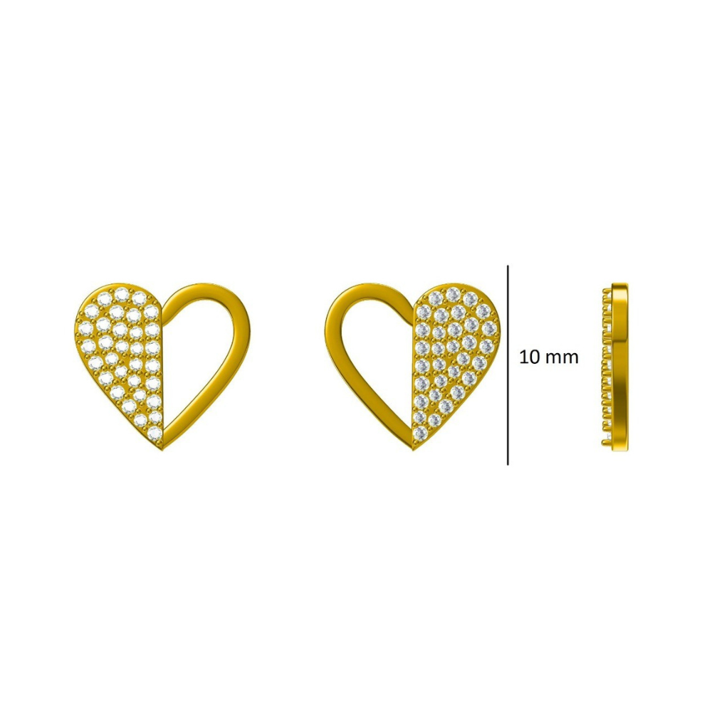 Kids Heart Diamond Stud Earrings