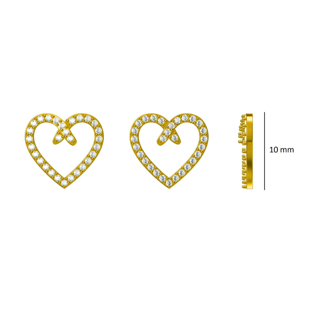Kids Heart Design Diamond Stud Earrings
