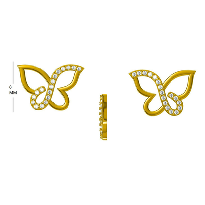 Kids Butterfly Diamond Stud Earrings