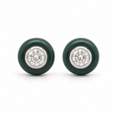 Kids Enameled Diamond Stud Earrings