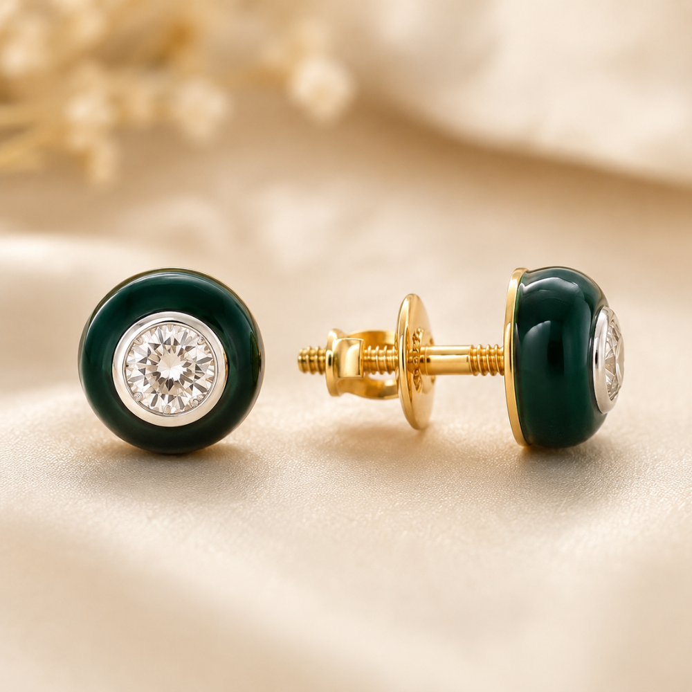 Kids Enameled Diamond Stud Earrings