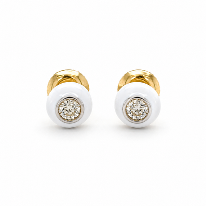 Kids Enameled Diamond Stud Earrings