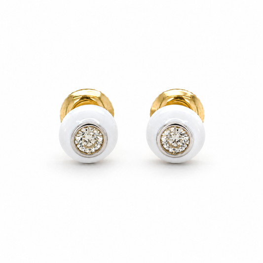 Kids Enameled Diamond Stud Earrings