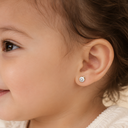 Kids Enameled Diamond Stud Earrings