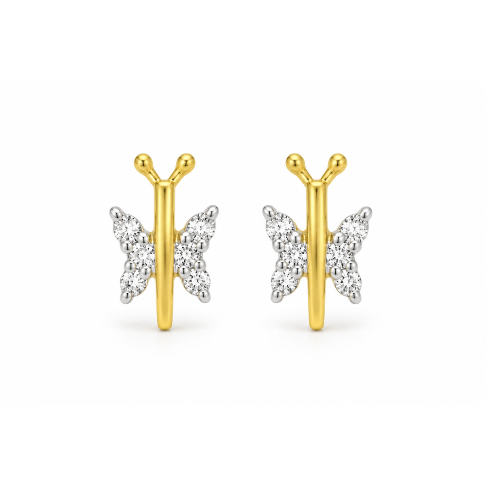 Kids Dragonfly Diamond Stud Earrings