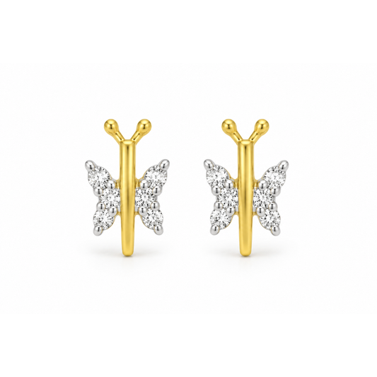 Kids Dragonfly Diamond Stud Earrings