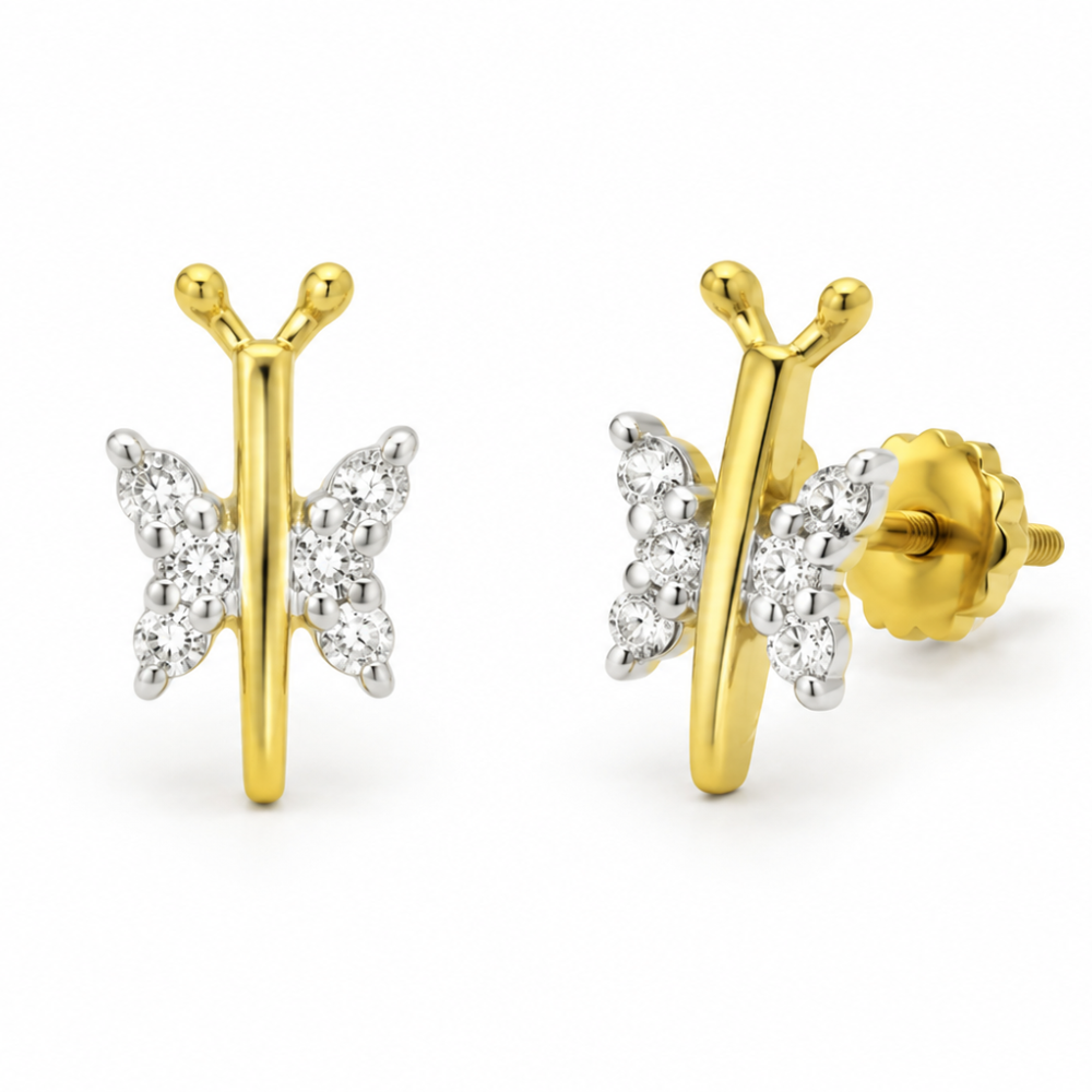 Kids Dragonfly Diamond Stud Earrings
