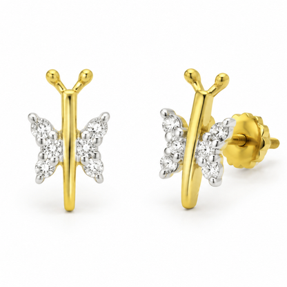 Kids Dragonfly Diamond Stud Earrings