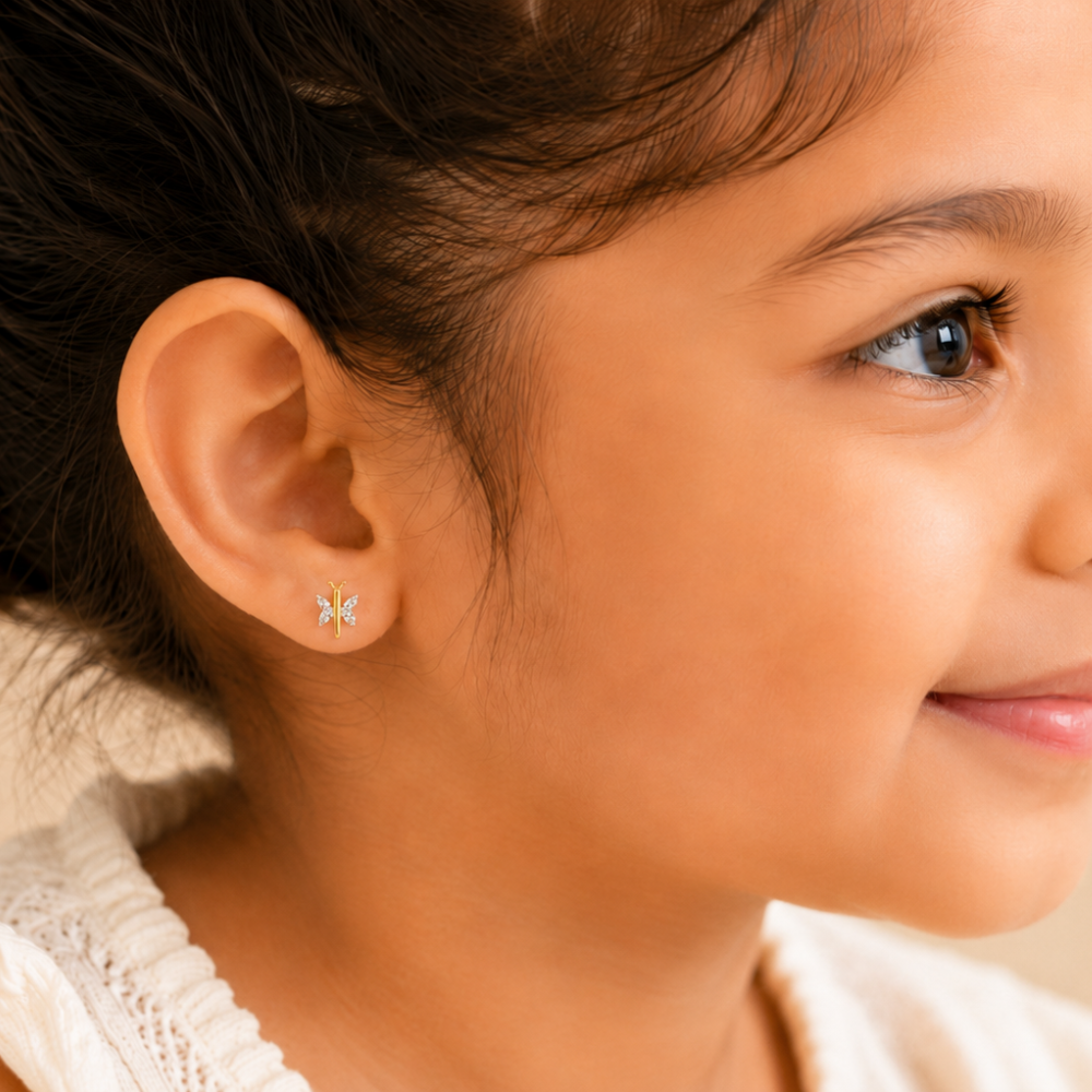 Kids Dragonfly Diamond Stud Earrings