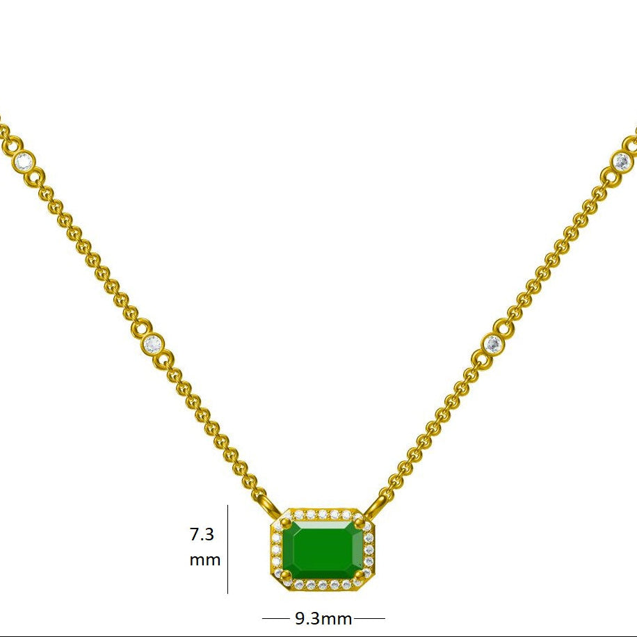 Emerald Diamond Pendant Necklace