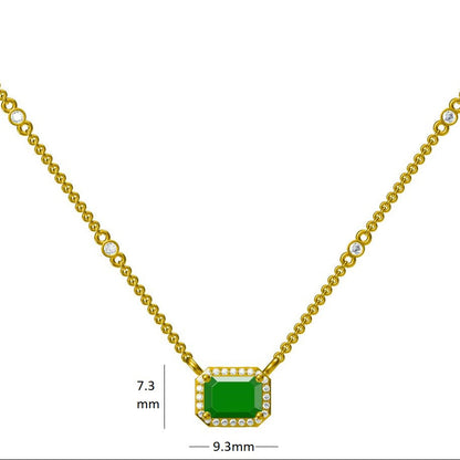Emerald Diamond Pendant Necklace