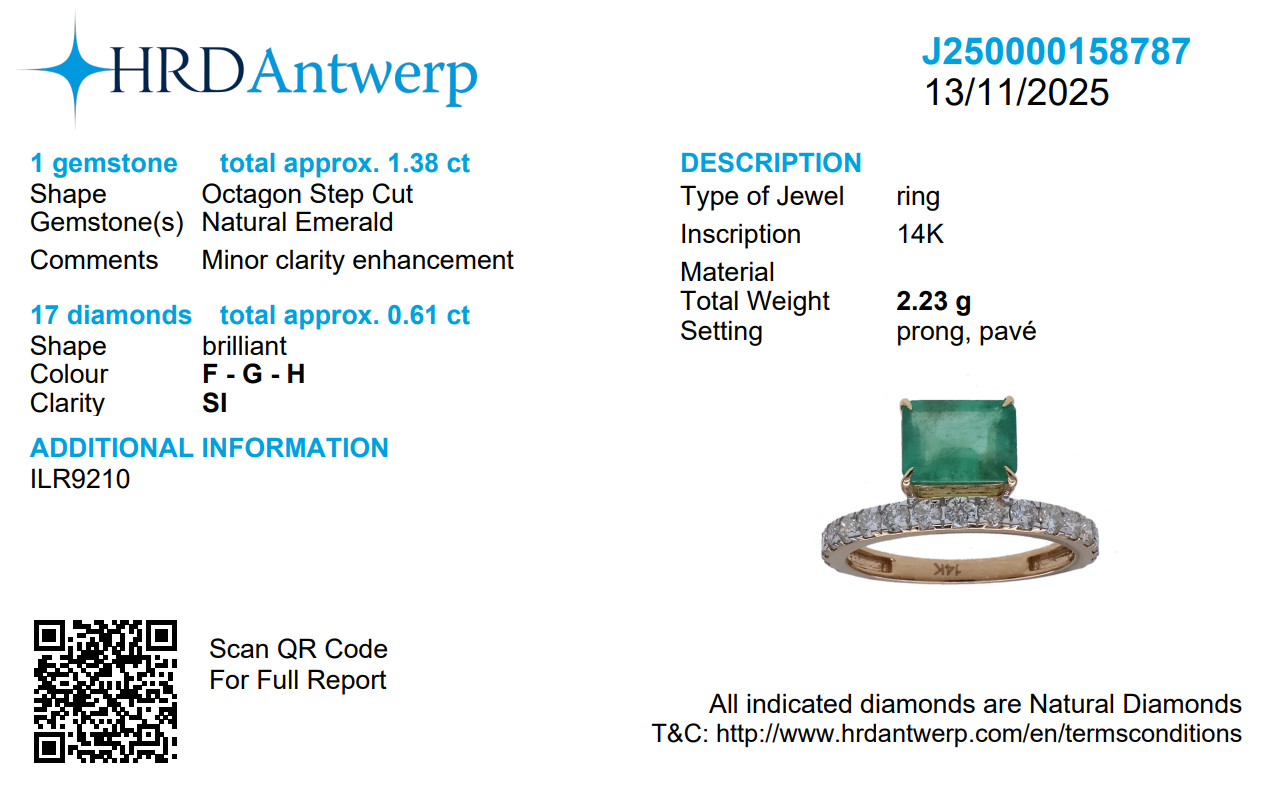 Natural Emerald Diamond Band Ring