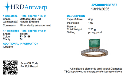 Natural Emerald Diamond Band Ring