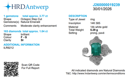 Floral Cluster Emerald Ring