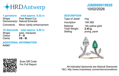 Emerald Tiara Diamond Ring