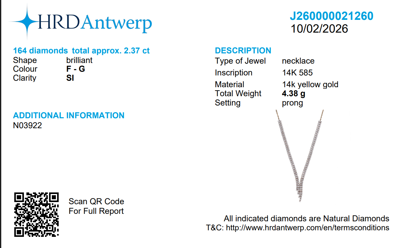 Natural Diamond Y Necklace