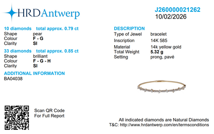 Pear Diamond Station Bracelet