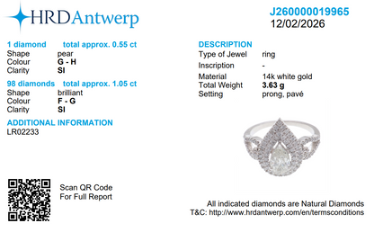 Pear Shape Halo Diamond Ring