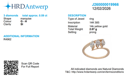 Marquise Three Stone Diamond Ring