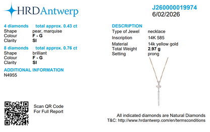 Marquise Pear Vertical Pendant Necklac