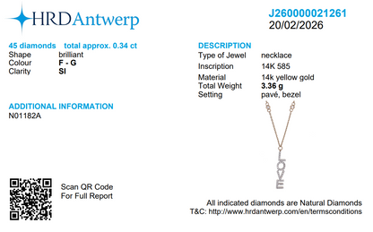 Diamond LOVE Pendant Necklace
