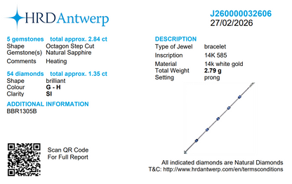 Emerald Cut Sapphire Natural Diamond Bracelet