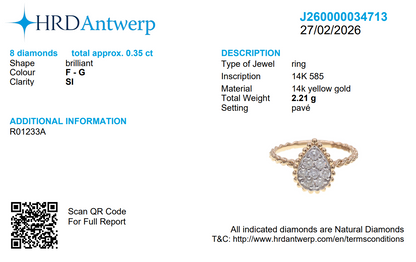 Pear Diamond Cluster Ring