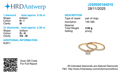 Natural Solitaire Ring With Supporting Band