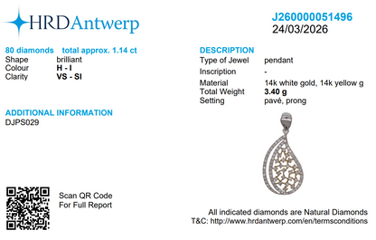 Teardrop Natural Diamond Pendant