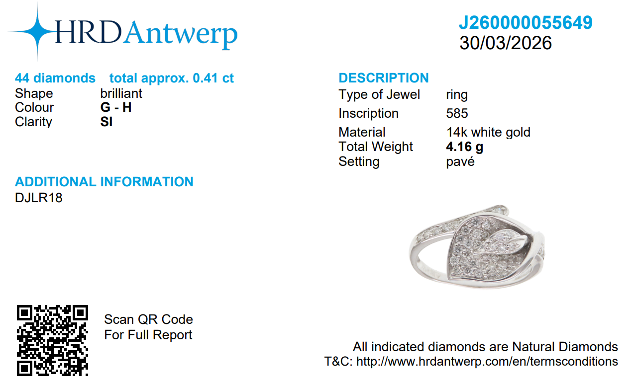 Leaf Natural Diamond Wrap Ring