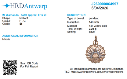 Celestial Sun Medallion Natural Diamond Pendant