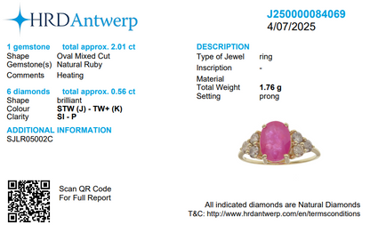 Oval Ruby Cluster Diamond Ring