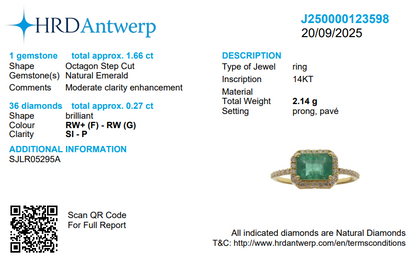 Emerald Cut Emerald Halo Ring