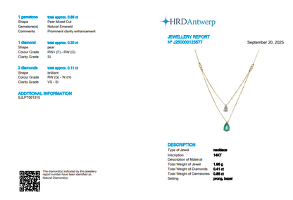Pear Shape Emerald Diamond Layering Necklace