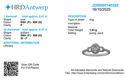 Oval Halo Solitaire Diamond Ring