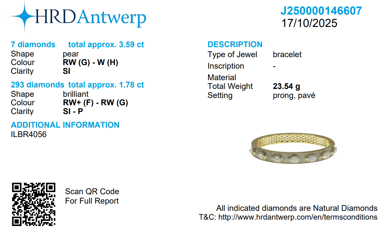 Teardrop Diamond Bangle Bracelet