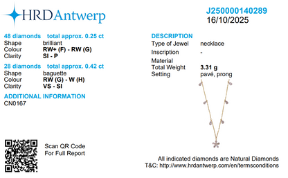 Floral Diamond Drop Station Necklace